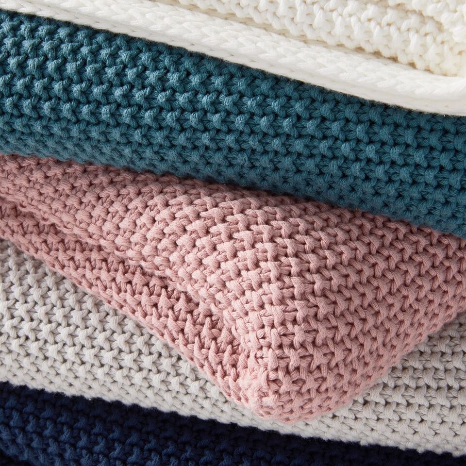 Cotton Knit Throws west elm United Kingdom