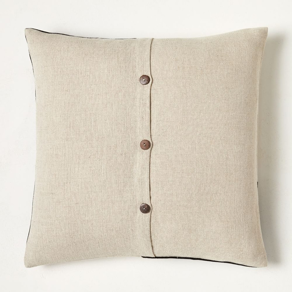 Cotton Linen & Velvet Corners Cushion Cover