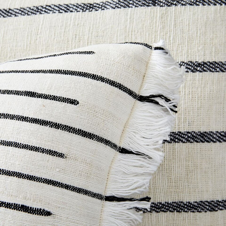 Cotton Silk Broken Stripe Cushion Cover