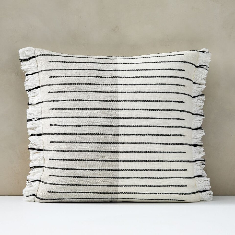 Cotton Silk Broken Stripe Cushion Cover