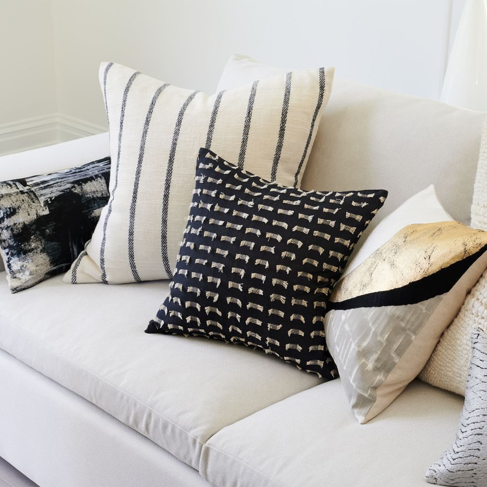 Cotton Silk Simple Stripe Cushion Cover