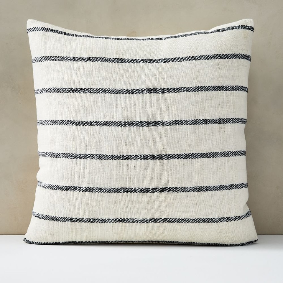 Cotton Silk Simple Stripe Cushion Cover