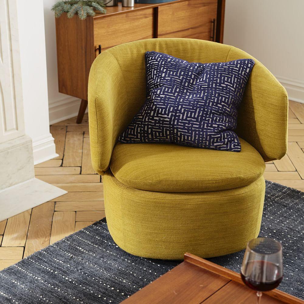 swivel armchair yellow