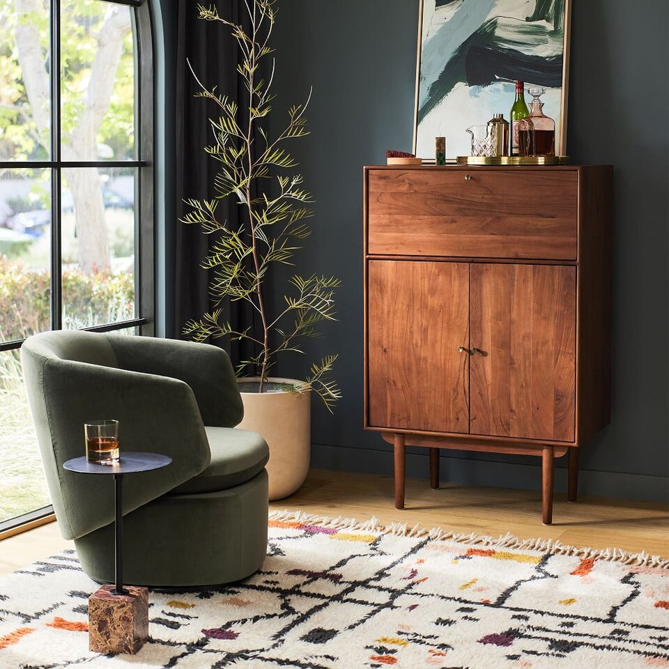 Crescent Swivel Armchair