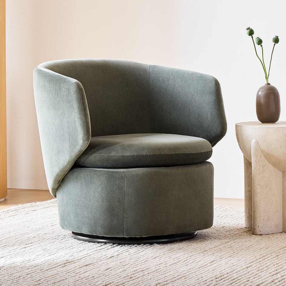 Crescent Swivel Armchair