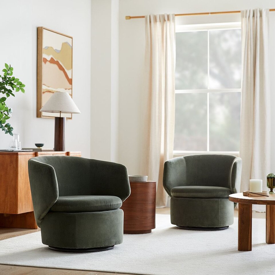 Crescent Swivel Armchair
