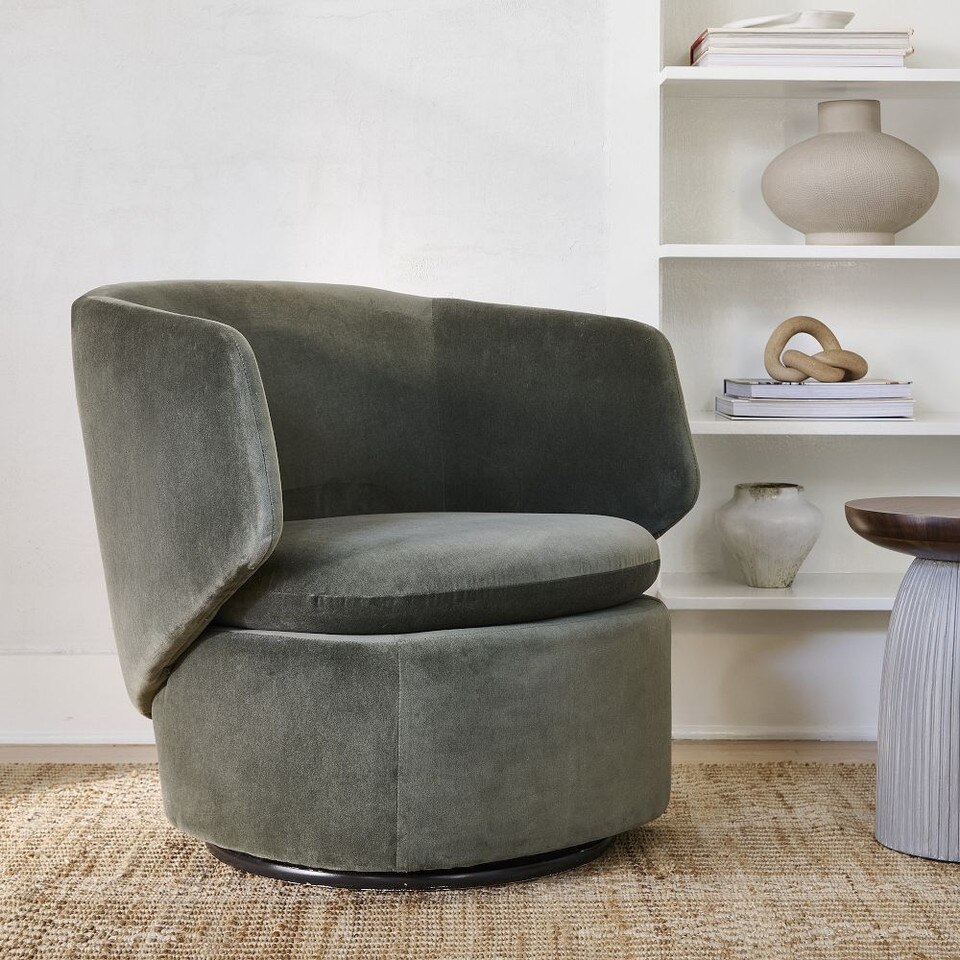 Crescent Swivel Armchair