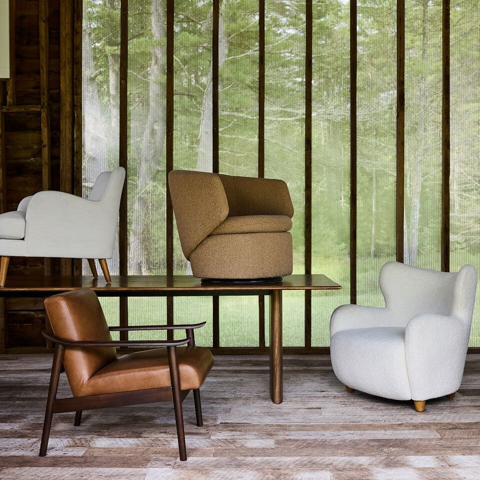 Crescent Swivel Armchair