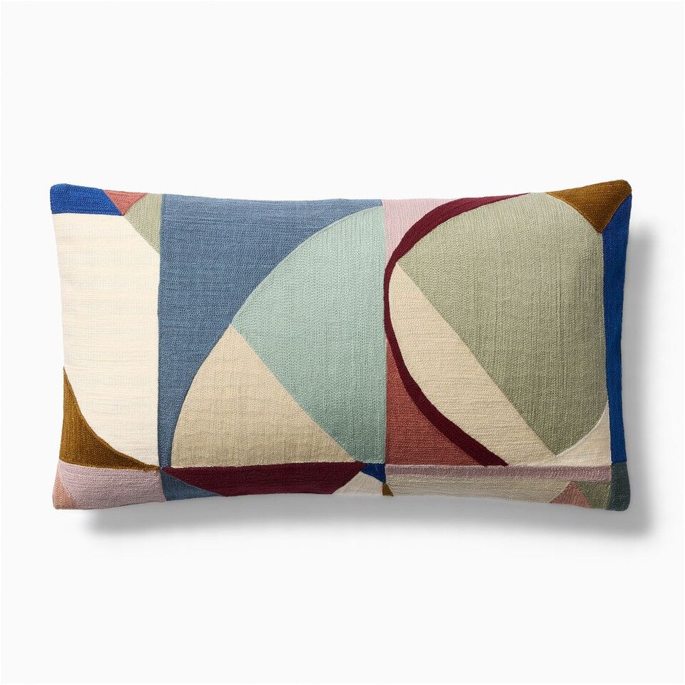 Crewel Coloured Shapes Cushion Cover