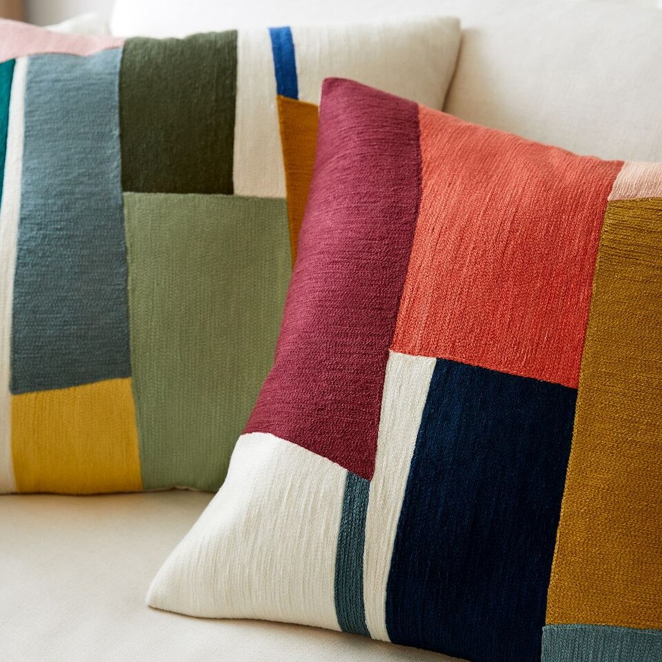 Crewel Geo Pieces Cushion Cover