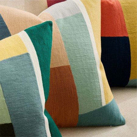 Housse De Coussin Brodée West Elm Crewel – 18x18 Pouces, Grise, Neuve