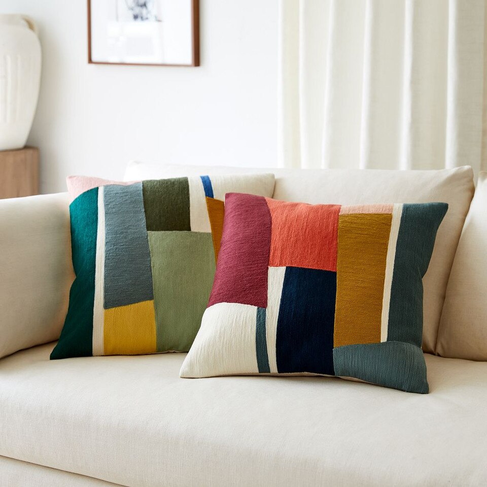 Crewel Geo Pieces Cushion Cover