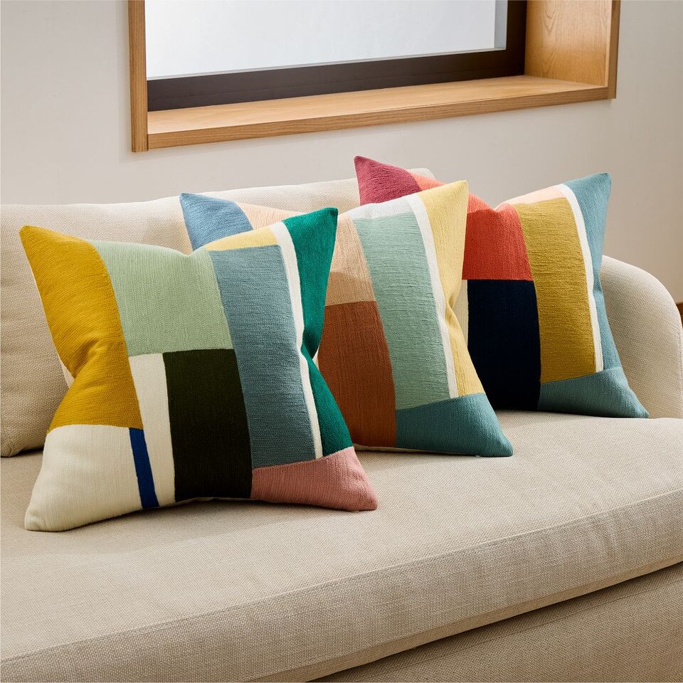 Crewel Geo Pieces Cushion Cover