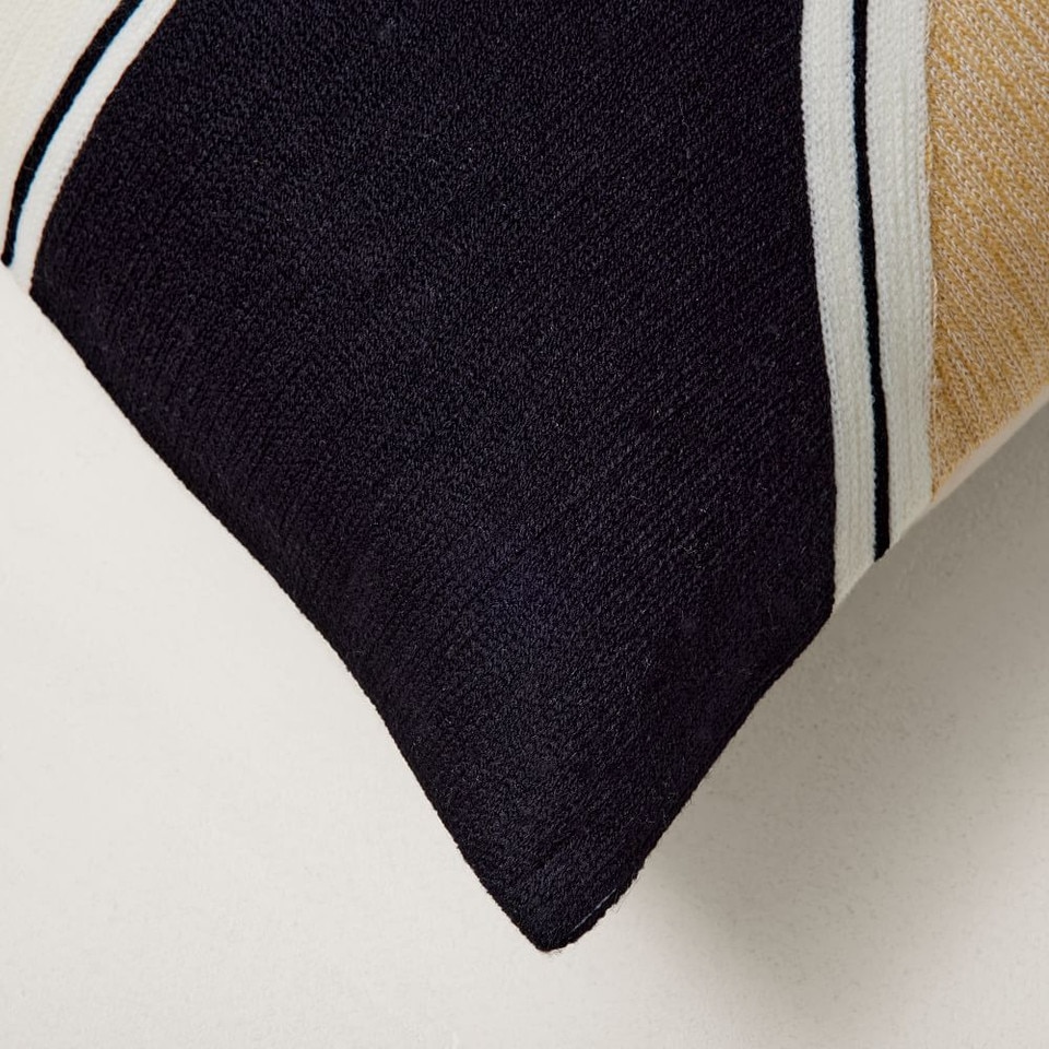 Crewel Outlined Shapes Cushion Cover