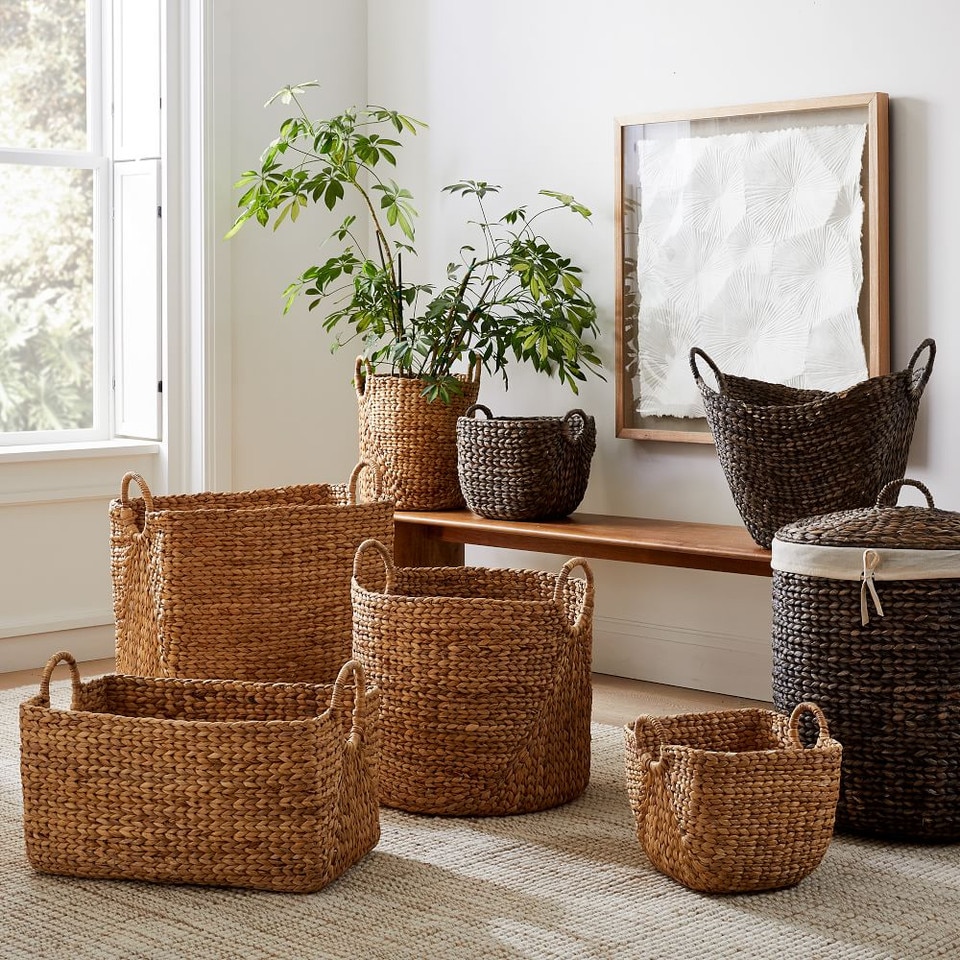 Curved Water Hyacinth Baskets