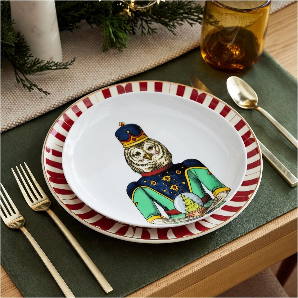 Dapper Animal Nutcracker Salad Plate
