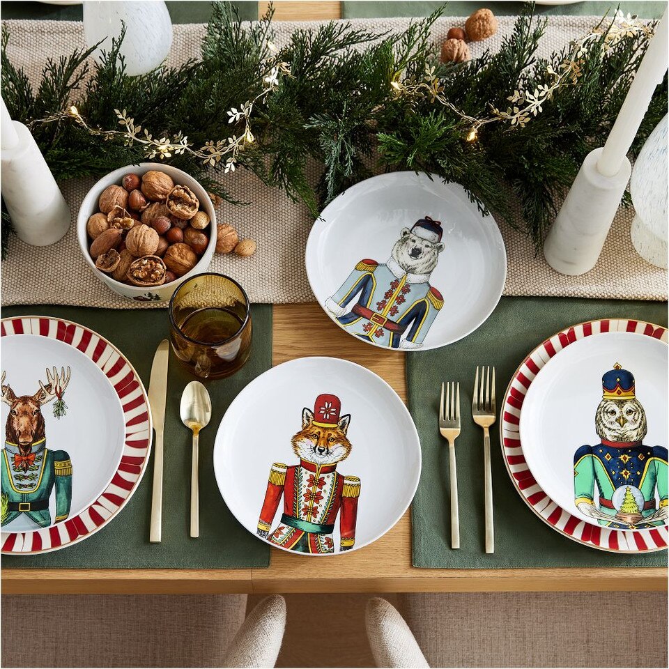 Dapper Animal Nutcracker Salad Plate