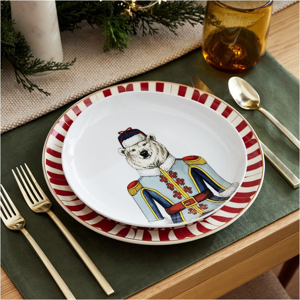 Dapper Animal Nutcracker Salad Plate