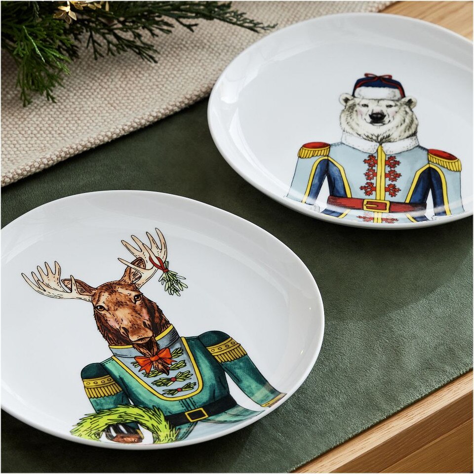 Dapper Animal Nutcracker Salad Plate