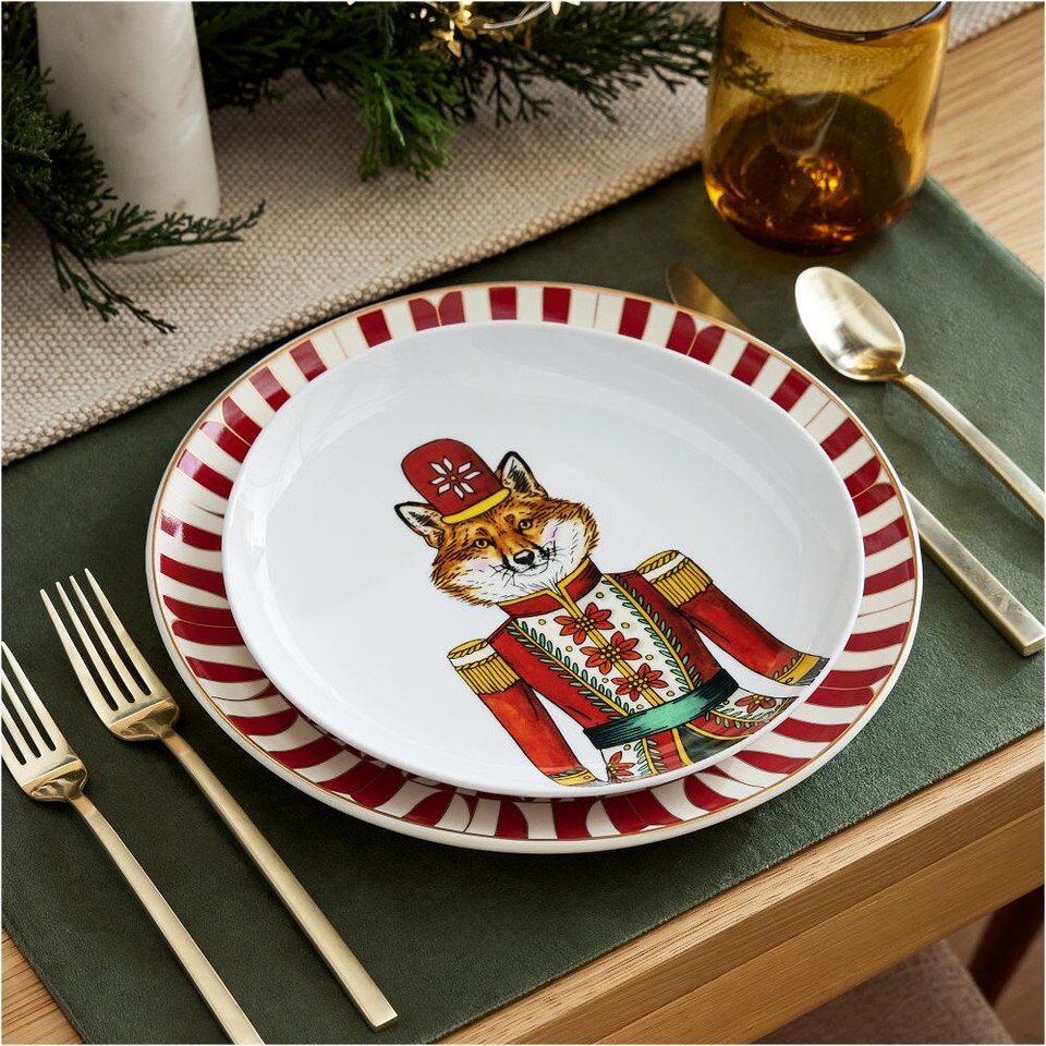 Dapper Animal Nutcracker Salad Plate