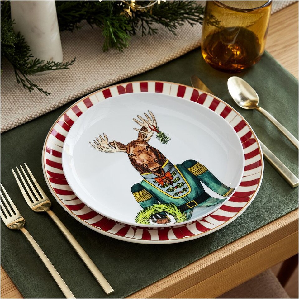 Dapper Animal Nutcracker Salad Plate