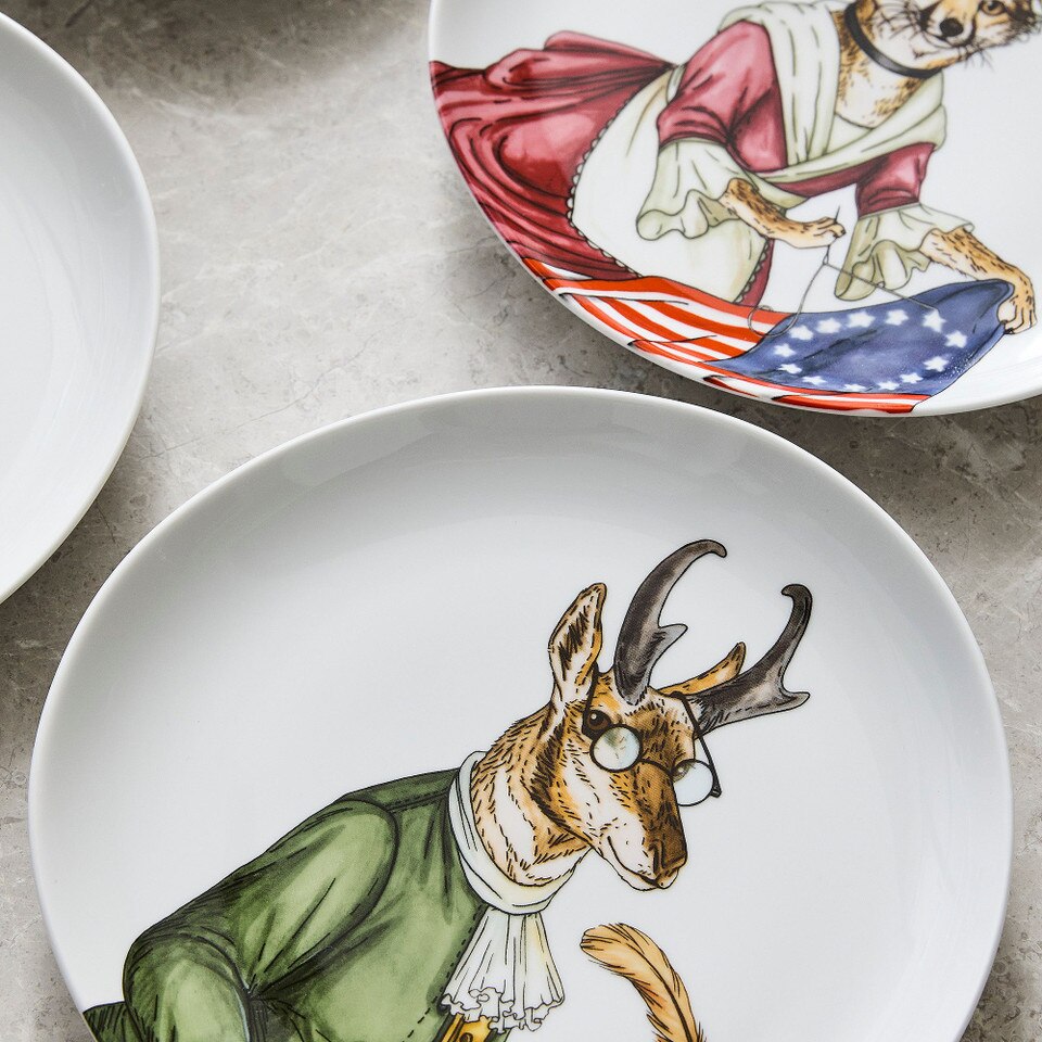 Dapper Animal Patriotic Salad Plates