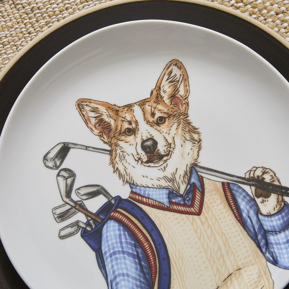 Dapper Preppy Animal Salad Plates