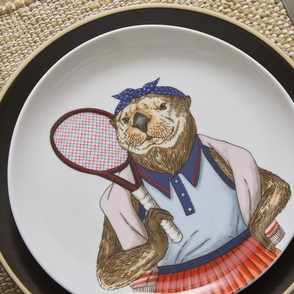 Dapper Preppy Animal Salad Plates