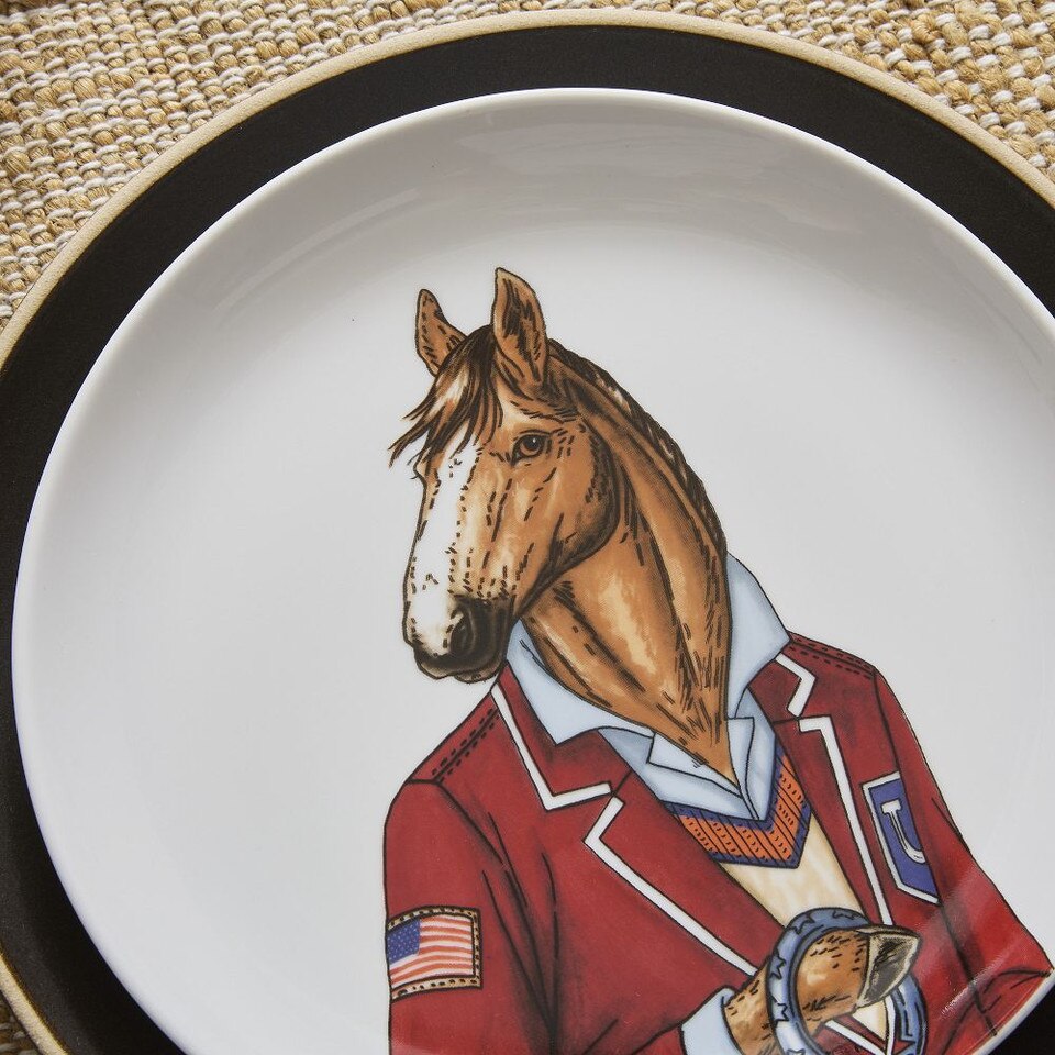 Dapper Preppy Animal Salad Plates