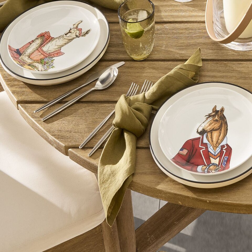 Dapper Preppy Animal Salad Plates