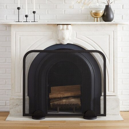 Deco Metal Fireplace Screen - West Elm UK