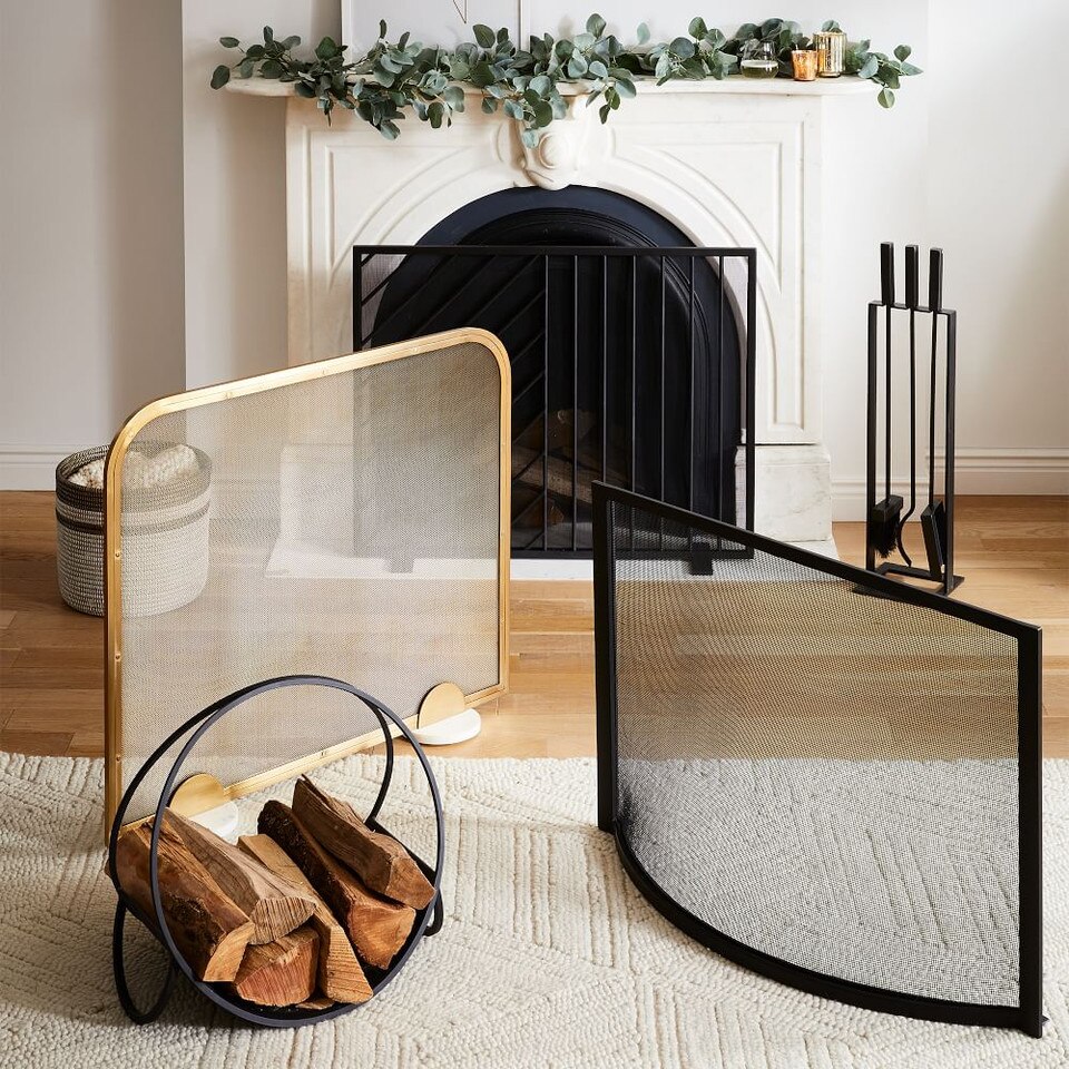 Deco Metal Fireplace Screen