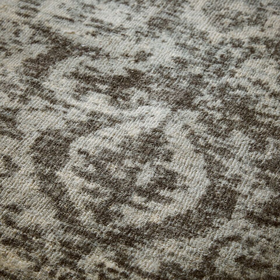 Distressed Arabesque Wool Rug