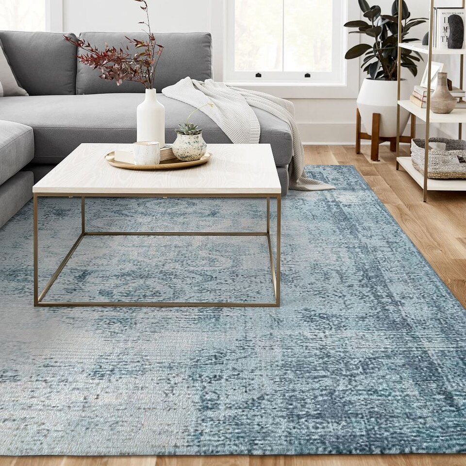 Distressed Arabesque Wool Rug