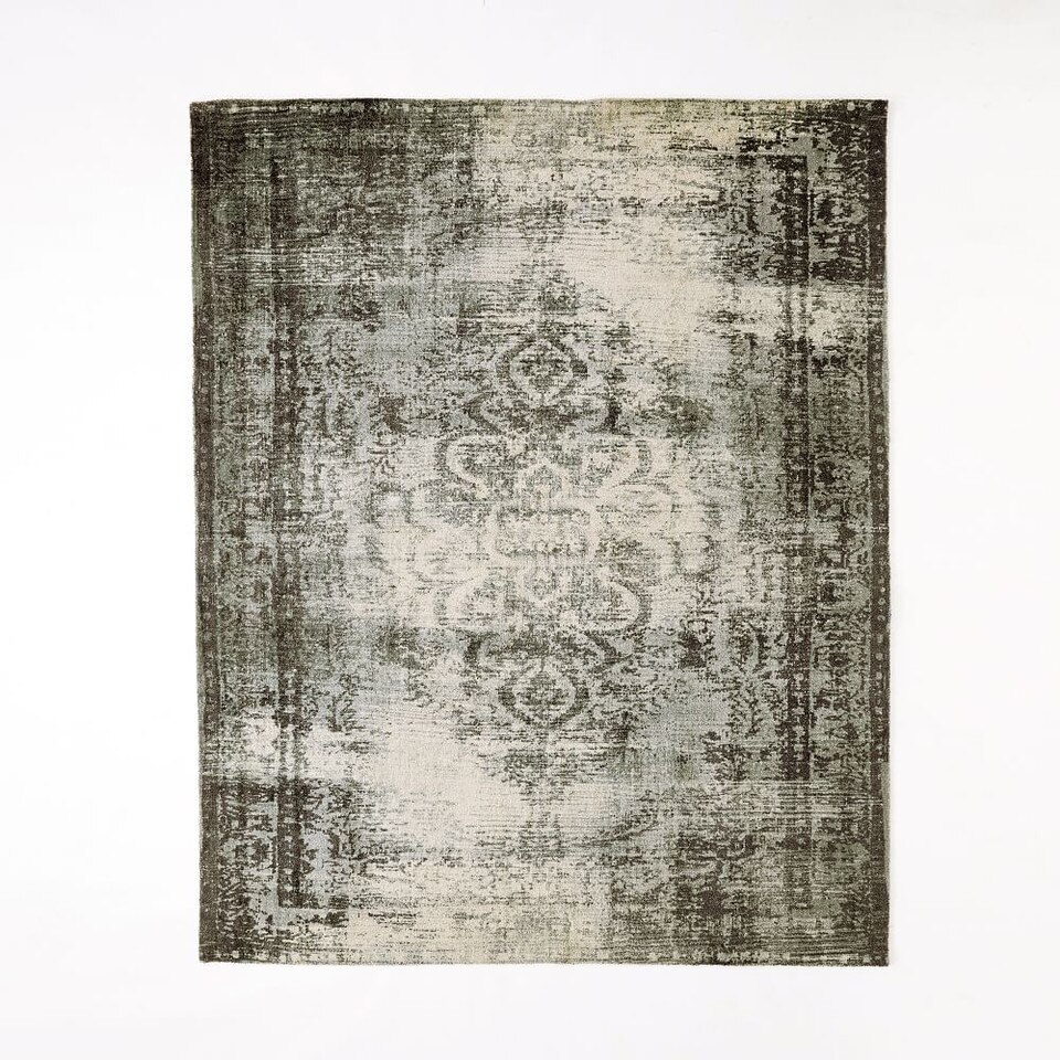 Distressed Arabesque Wool Rug