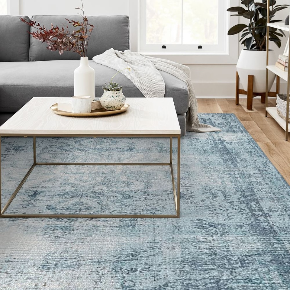 Distressed Arabesque Wool Rug