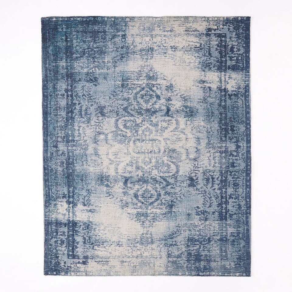 Distressed Arabesque Wool Rug