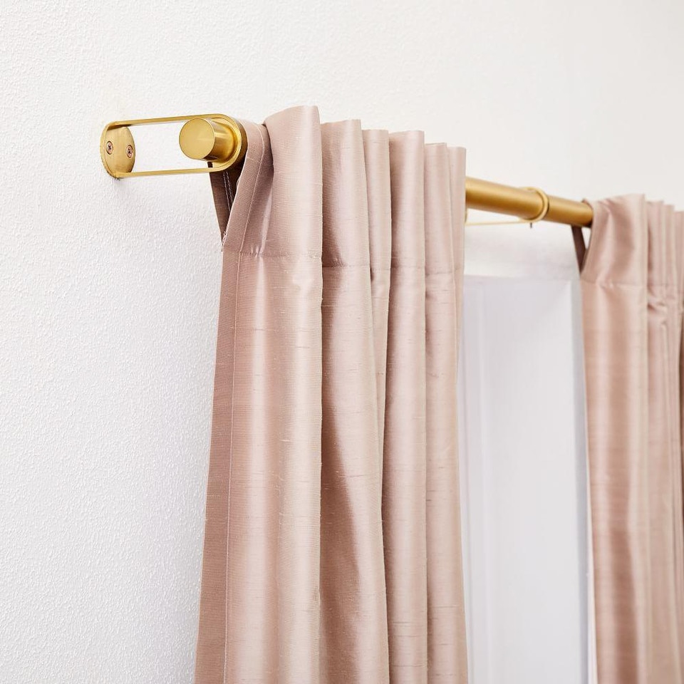 Dupioni Silk Curtain & Blackout Lining - Dusty Blush