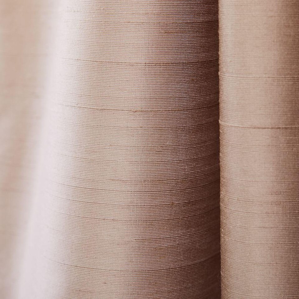Dupioni Silk Curtain & Blackout Lining - Dusty Blush