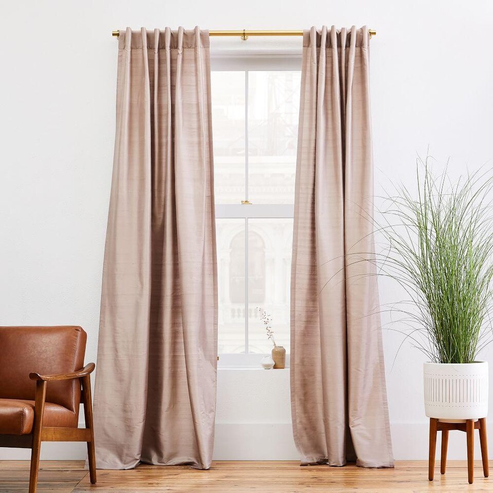 Dupioni Silk Curtain & Blackout Lining - Dusty Blush | west elm United