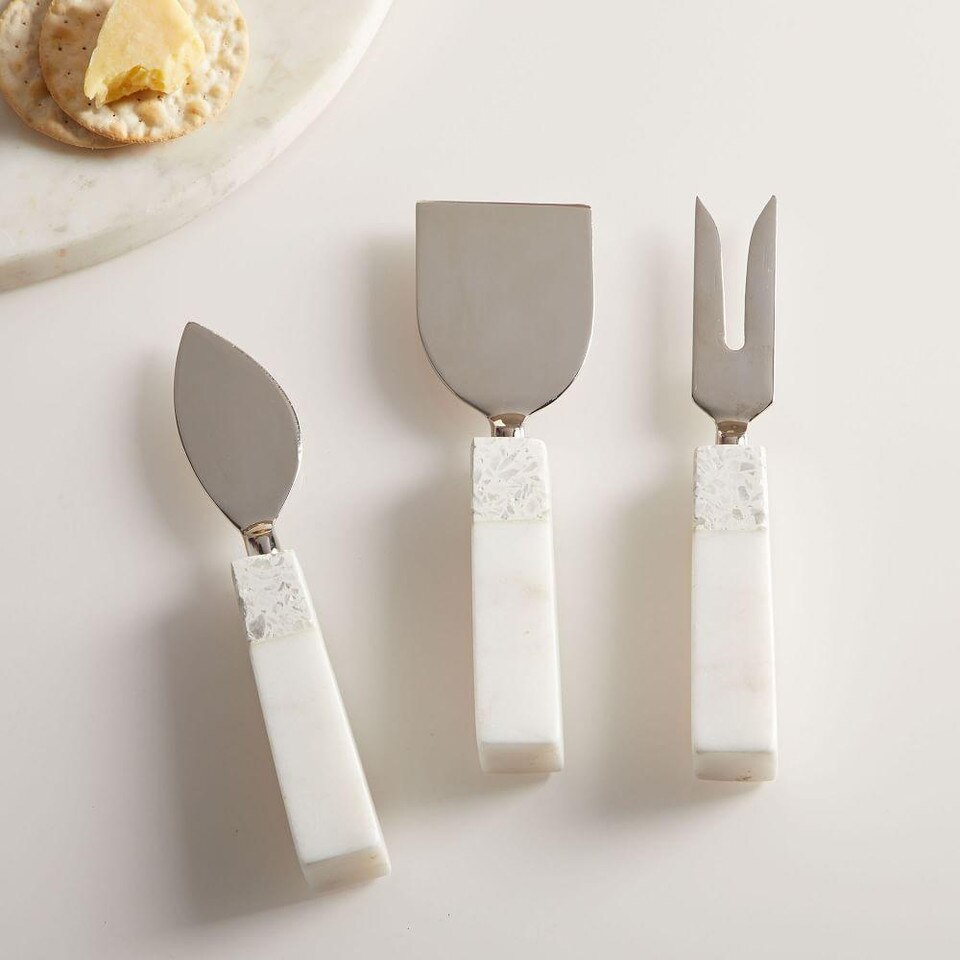 Edge Marble & Terazzo Cheese Knives (Set of 3)