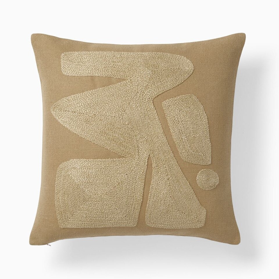 Embroidered Modern Abstract Cushion Cover