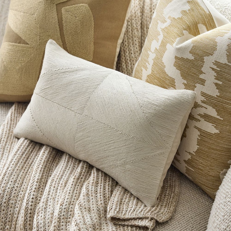 Embroidered Modern Abstract Cushion Cover