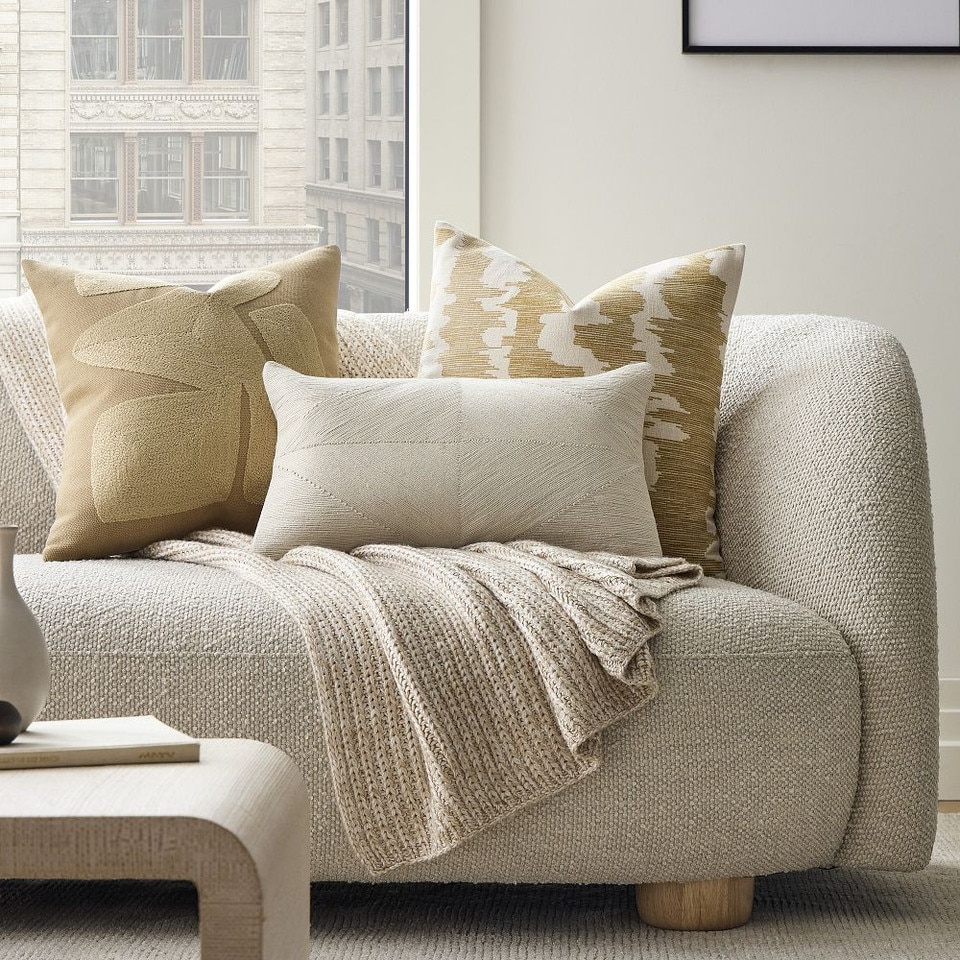 Embroidered Modern Abstract Cushion Cover