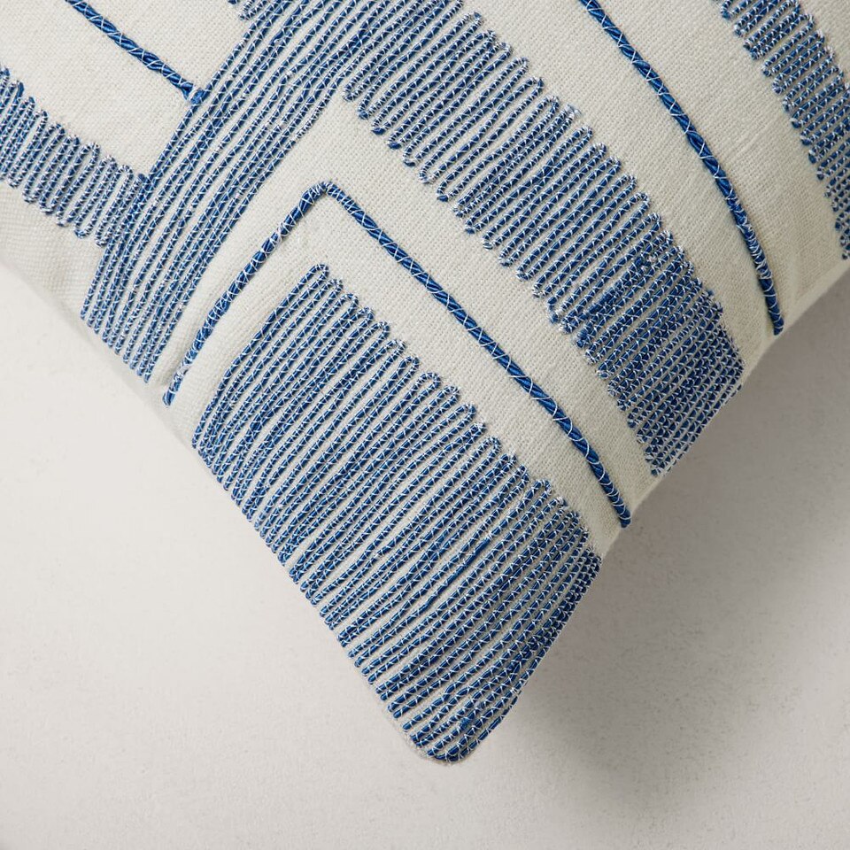 Embroidered Blank Shapes Cushion Cover