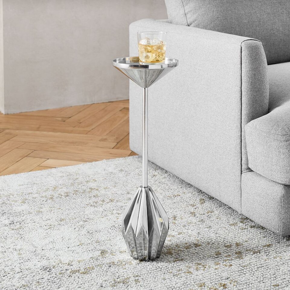 Faceted Brass Drink Table | west elm United Kingdom