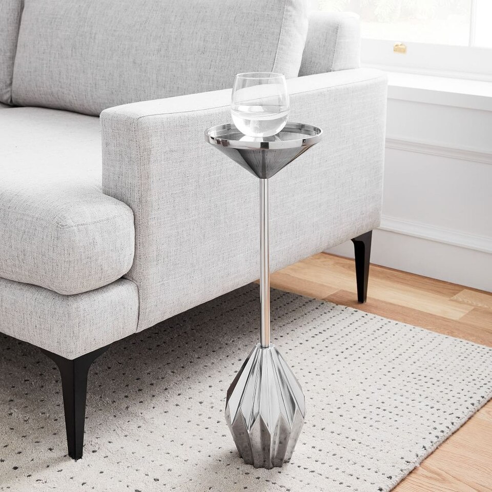 Faceted Brass Drink Table | west elm United Kingdom