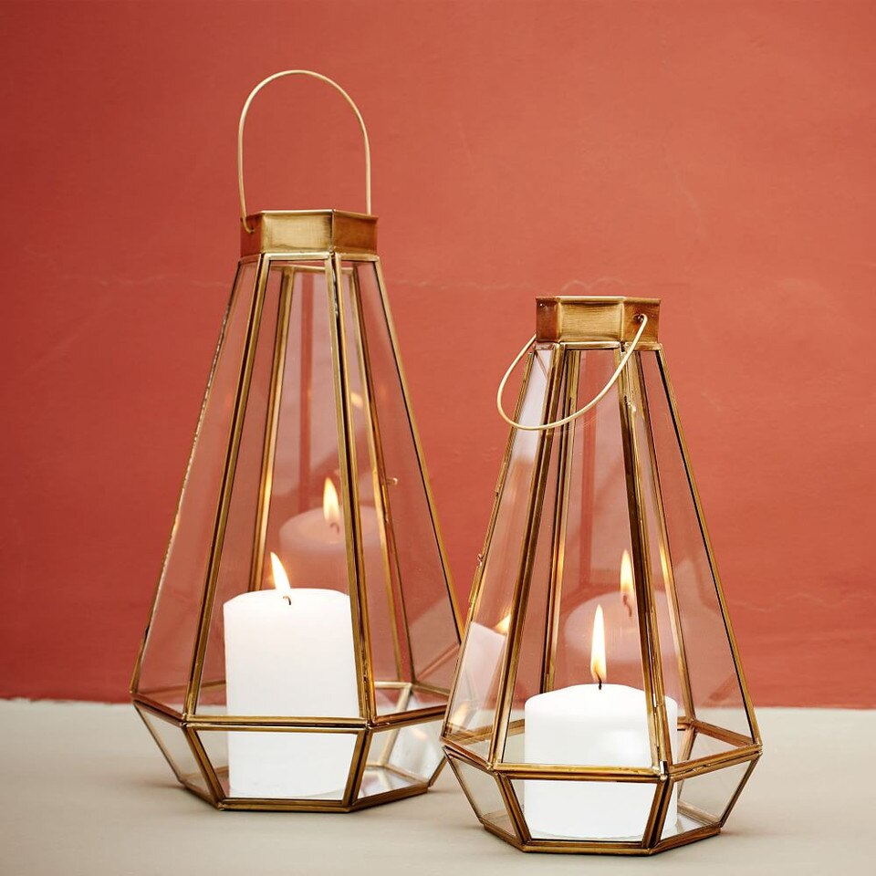 Faceted Glass & Metal Lanterns
