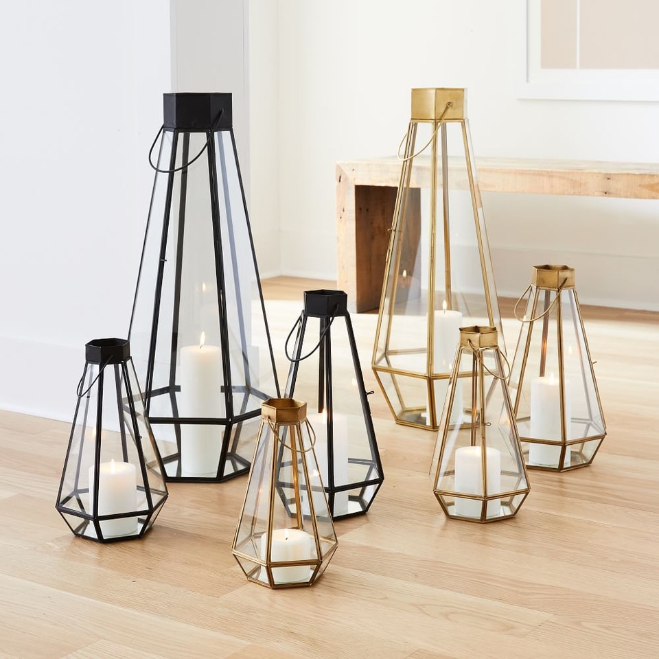 Faceted Glass & Metal Lanterns