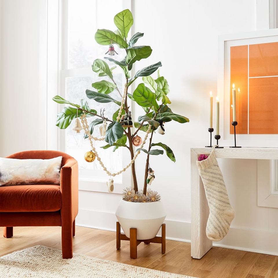 Faux Potted Fiddle Leaf Fig Plants